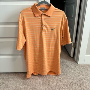 Fishers Island Orange Striped Polo Shirt